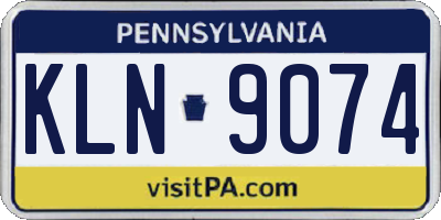 PA license plate KLN9074