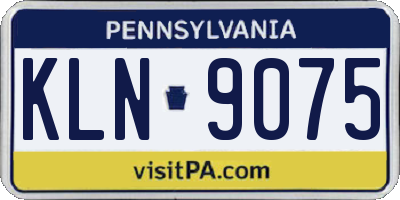 PA license plate KLN9075
