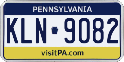 PA license plate KLN9082