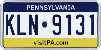 PA license plate KLN9131