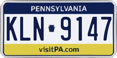PA license plate KLN9147