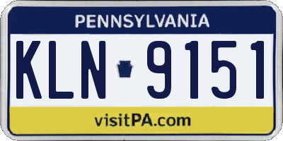 PA license plate KLN9151
