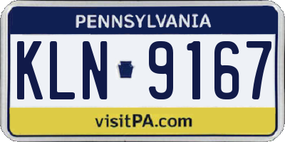 PA license plate KLN9167