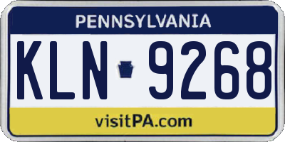 PA license plate KLN9268