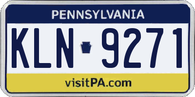 PA license plate KLN9271