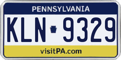 PA license plate KLN9329