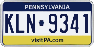 PA license plate KLN9341