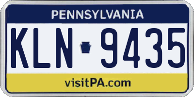 PA license plate KLN9435