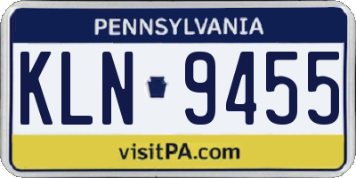 PA license plate KLN9455