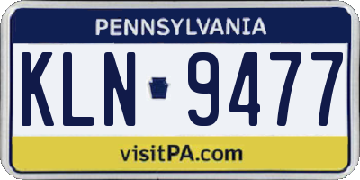 PA license plate KLN9477