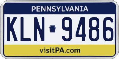 PA license plate KLN9486