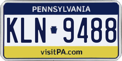 PA license plate KLN9488