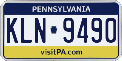 PA license plate KLN9490