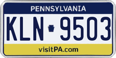 PA license plate KLN9503