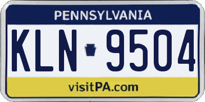 PA license plate KLN9504