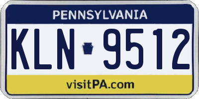 PA license plate KLN9512