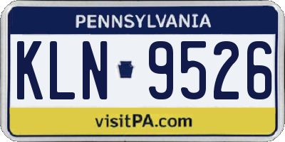 PA license plate KLN9526