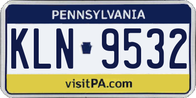 PA license plate KLN9532