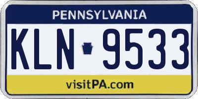PA license plate KLN9533