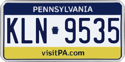 PA license plate KLN9535