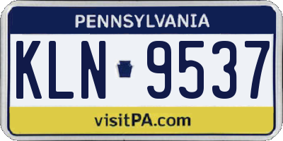 PA license plate KLN9537