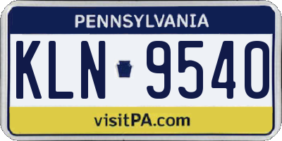 PA license plate KLN9540