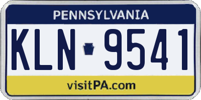 PA license plate KLN9541