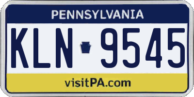 PA license plate KLN9545