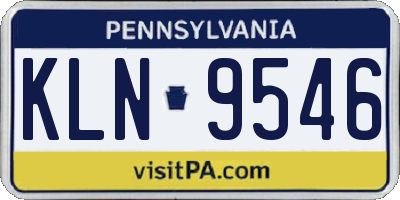 PA license plate KLN9546