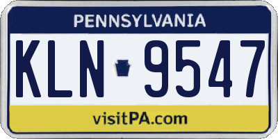 PA license plate KLN9547