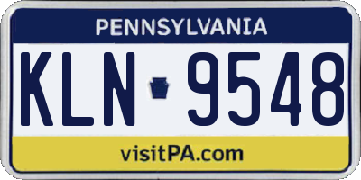 PA license plate KLN9548