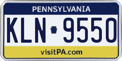 PA license plate KLN9550