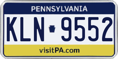 PA license plate KLN9552