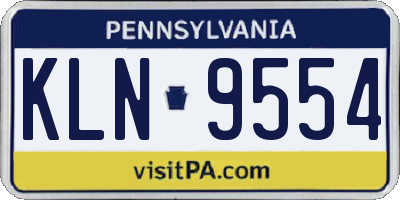 PA license plate KLN9554
