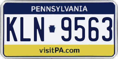 PA license plate KLN9563