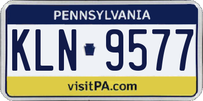 PA license plate KLN9577