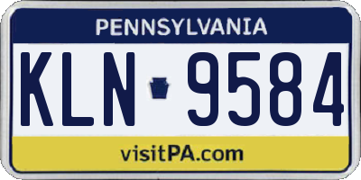 PA license plate KLN9584