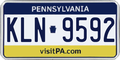 PA license plate KLN9592