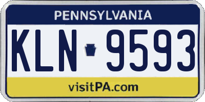 PA license plate KLN9593