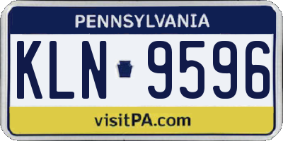 PA license plate KLN9596