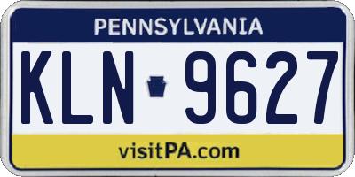 PA license plate KLN9627