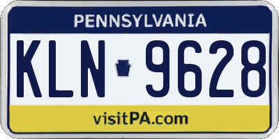 PA license plate KLN9628