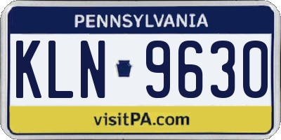 PA license plate KLN9630