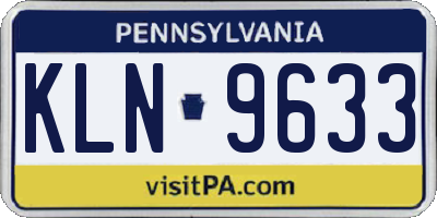 PA license plate KLN9633