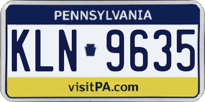 PA license plate KLN9635