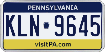 PA license plate KLN9645