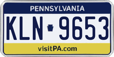 PA license plate KLN9653