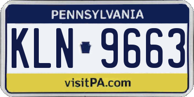 PA license plate KLN9663
