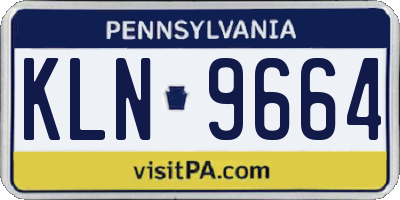 PA license plate KLN9664
