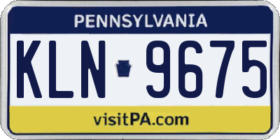 PA license plate KLN9675